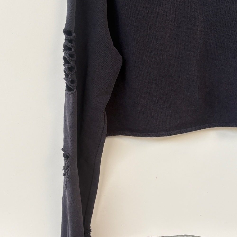 Black Distressed Crop Top - Picture 5 of 7